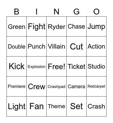 September Stunt Show Bingo Card