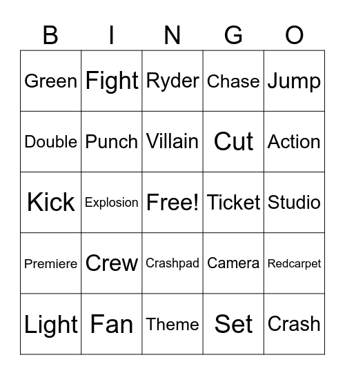 September Stunt Show Bingo Card