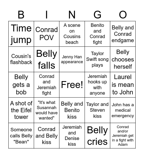 TSITP Bingo Card