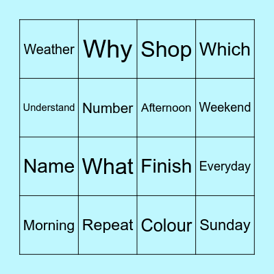 What’s the sign? Bingo Card