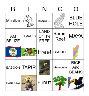 I AM BELIZE Bingo Card