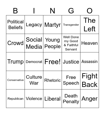 Sunday September 14 Bingo Card