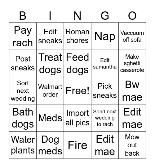 Sepnsunday Bingo Card