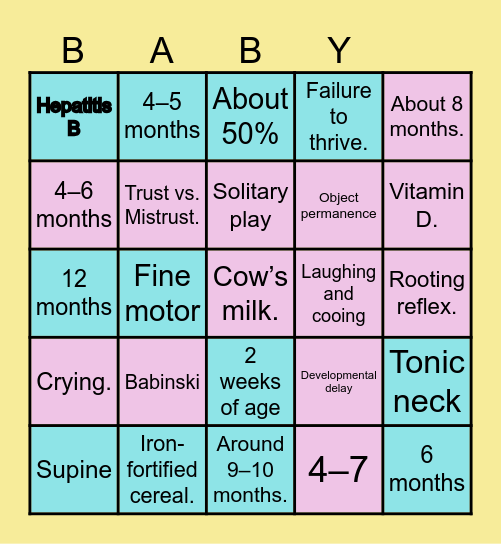 BABY BINGO Card