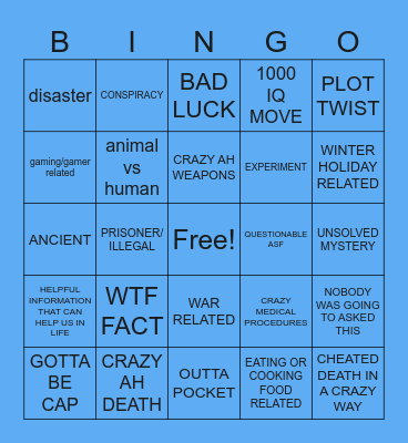 zack d Bingo Card