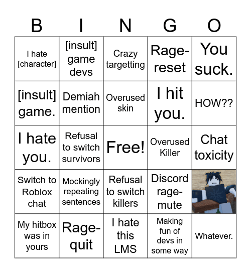 CostKitty Forsaken Rage Bingo Card