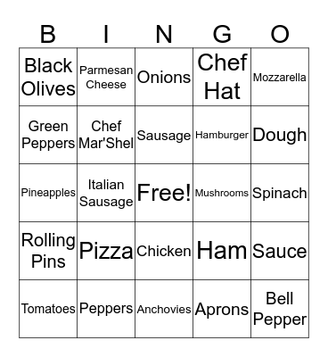 Happy 8th Birthday Chef Mar'Shel Bingo Card
