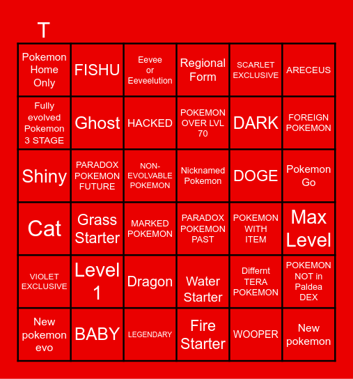 POKEMON SUPRISE TRADE BINGO Card