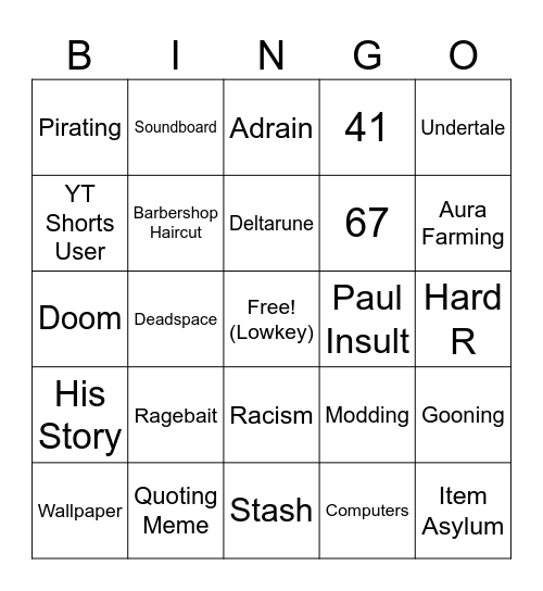 Mason Bingo Card