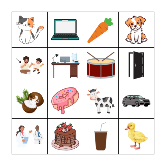 Letters C and D Bingo Card