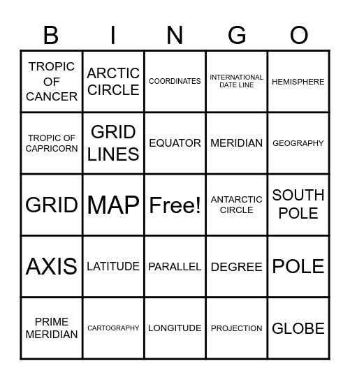 BINGO Card