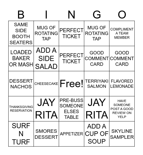 JAY'S SERVER BINGO Card