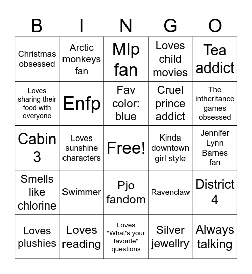 Me Bingo Card