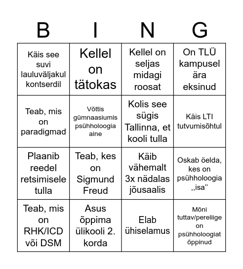 𝚿 PSÜHHOD 𝚿 Bingo Card