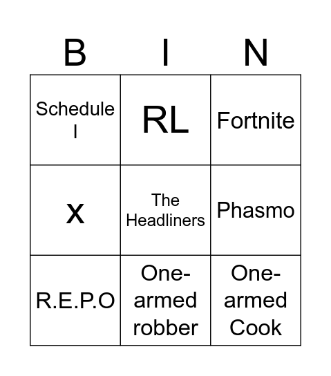 Wir zocken heute Bingo Card