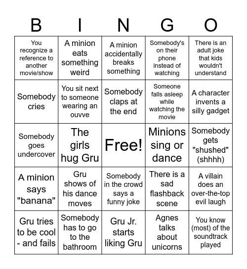 Movie night with D-chip and Trivsel Bingo Card