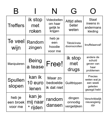 Arianne's red/blue/pink flags Bingo Card