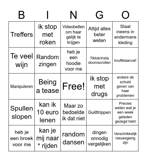 Arianne's red/blue/pink flags Bingo Card