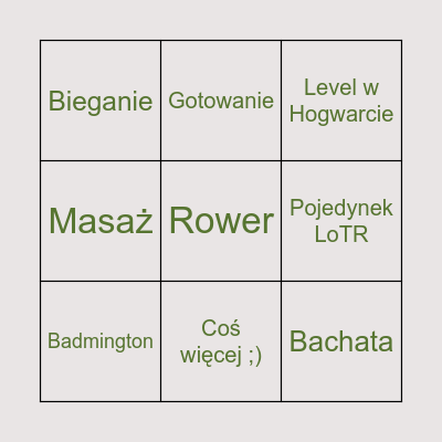 Aga i Łukasz Bingo Card