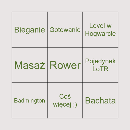 Aga i Łukasz Bingo Card