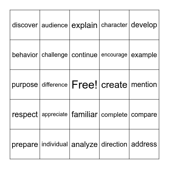 READ AND WIN BINGO Card