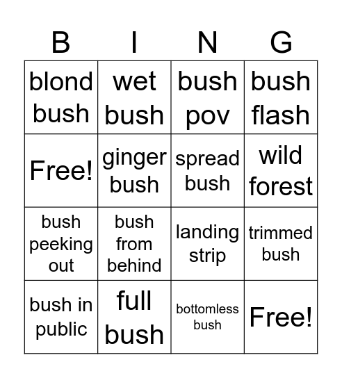bush bingo Card