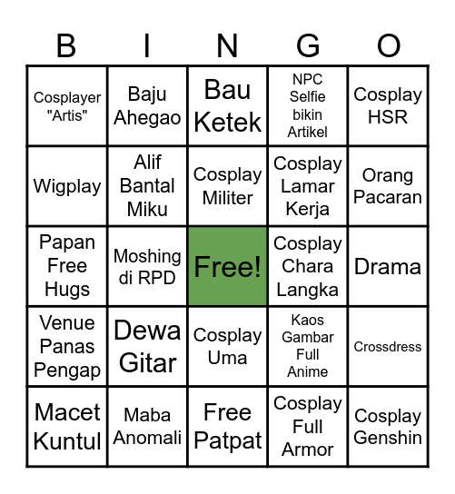 BINGO EVENT TSM Bingo Card