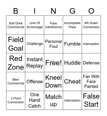 Football Bingo Card