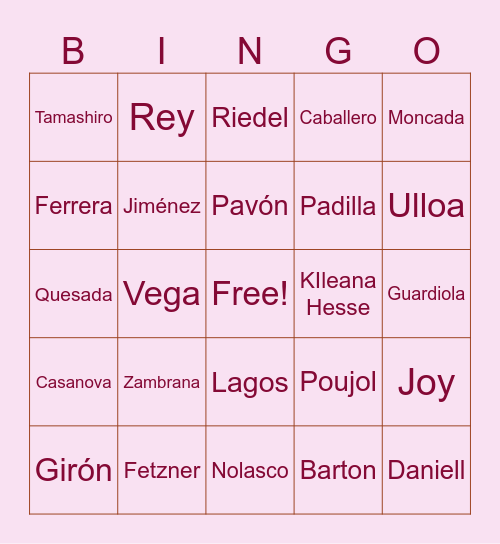 TEACHERS DAY BINGO Card