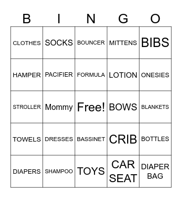 BaBy Q Bingo Card