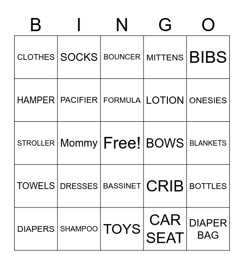 BaBy Q Bingo Card