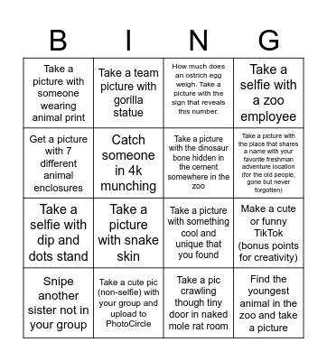 AXID Sisterhood Retreat Bingo Card