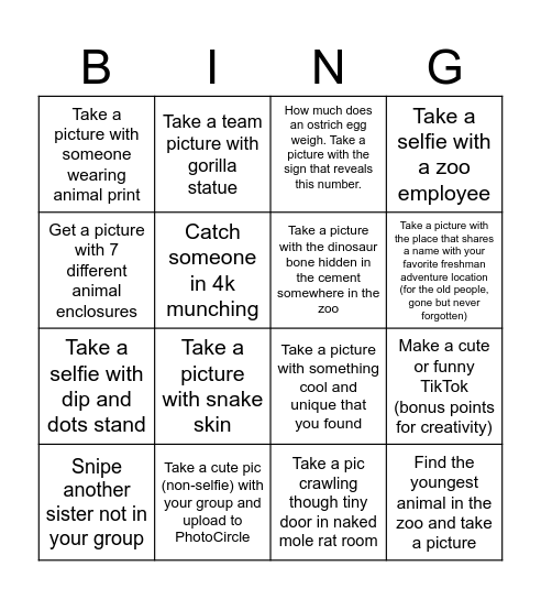 AXID Sisterhood Retreat Bingo Card