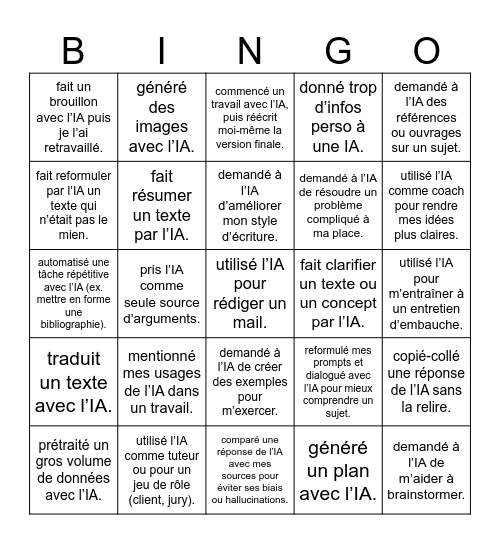 CTRL IA Bingo Card