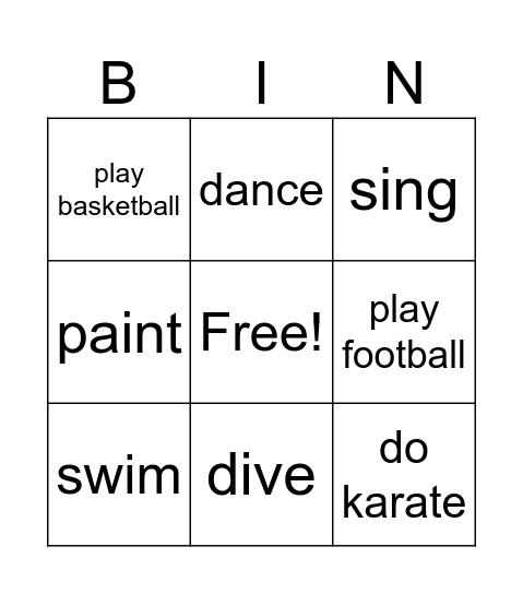 Can you...? Bingo Card