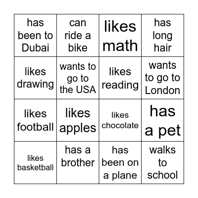 Find Someone Who... Bingo Card