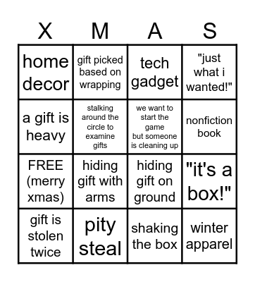 Christmas Bingo Card