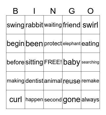 Week 35 Bingo Card