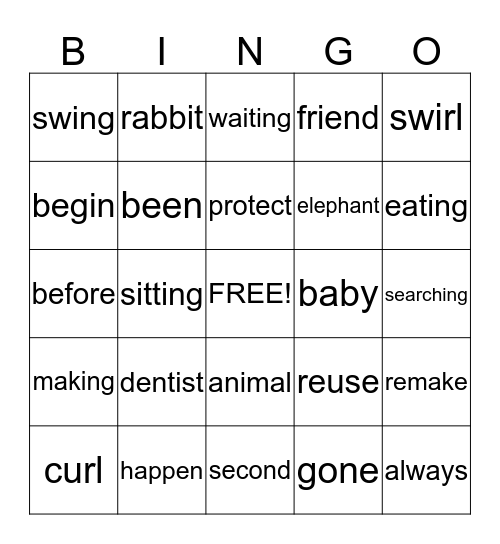 Week 35 Bingo Card