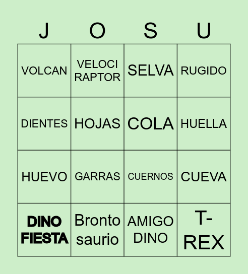 BINGOSAURIO Bingo Card