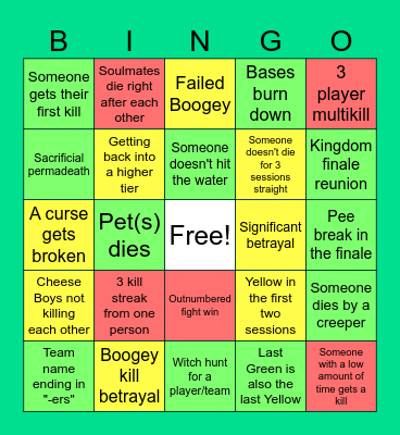 Jade Life Bingo Card