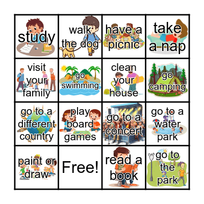 Summer holidays! Bingo Card