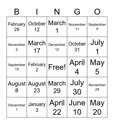La Fecha Bingo Card
