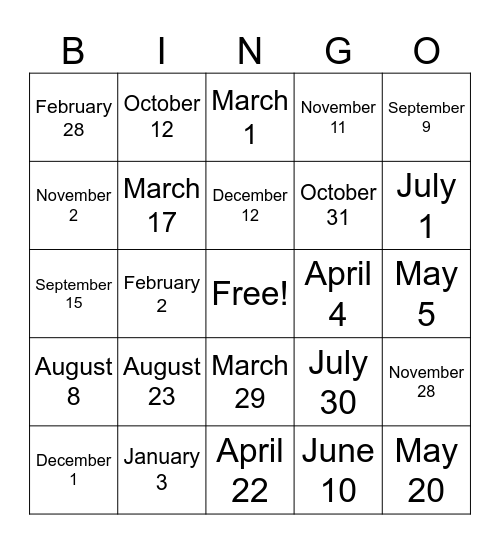 La Fecha Bingo Card