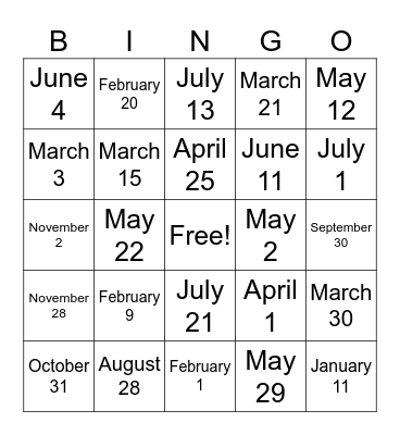 La Fecha Bingo Card