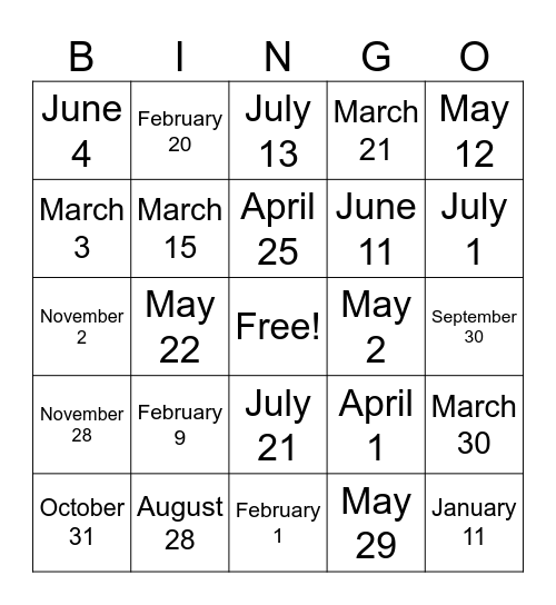 La Fecha Bingo Card