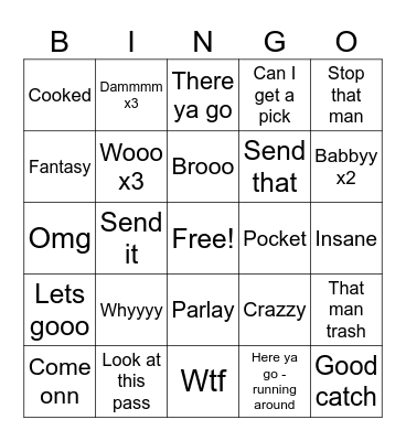 Football Bingo Card
