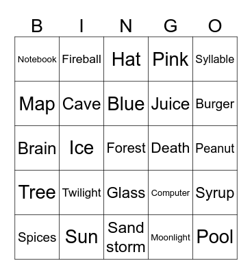 Infinite Craft Race Bingo Card