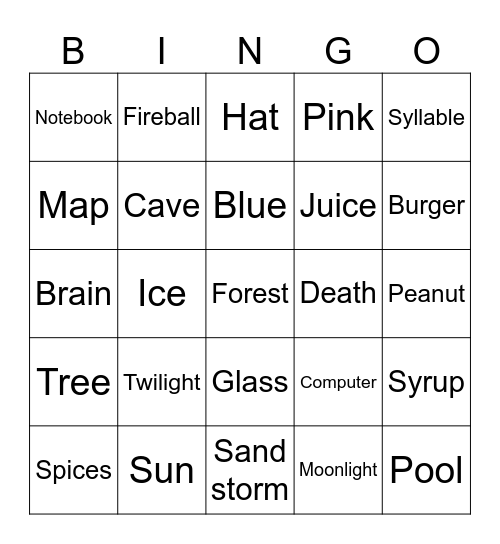 Infinite Craft Race Bingo Card