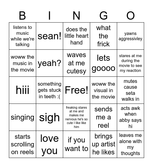 evan bingo Card